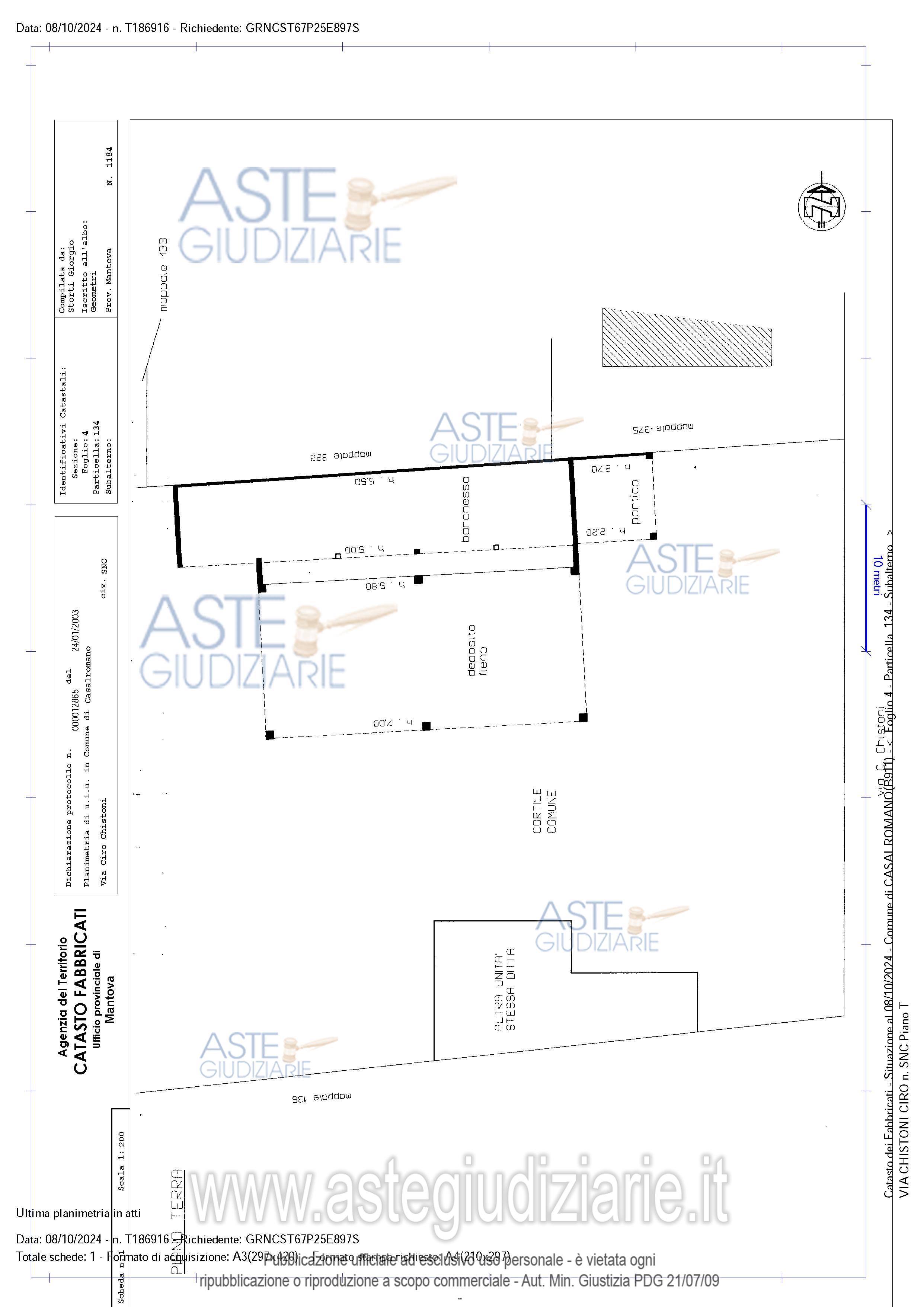 Planimetria del bene