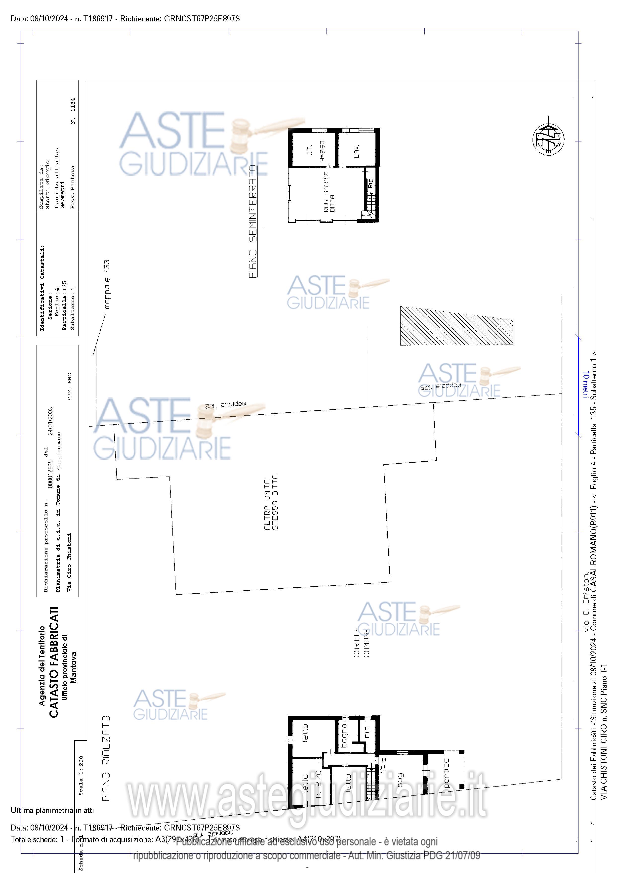 Planimetria del bene