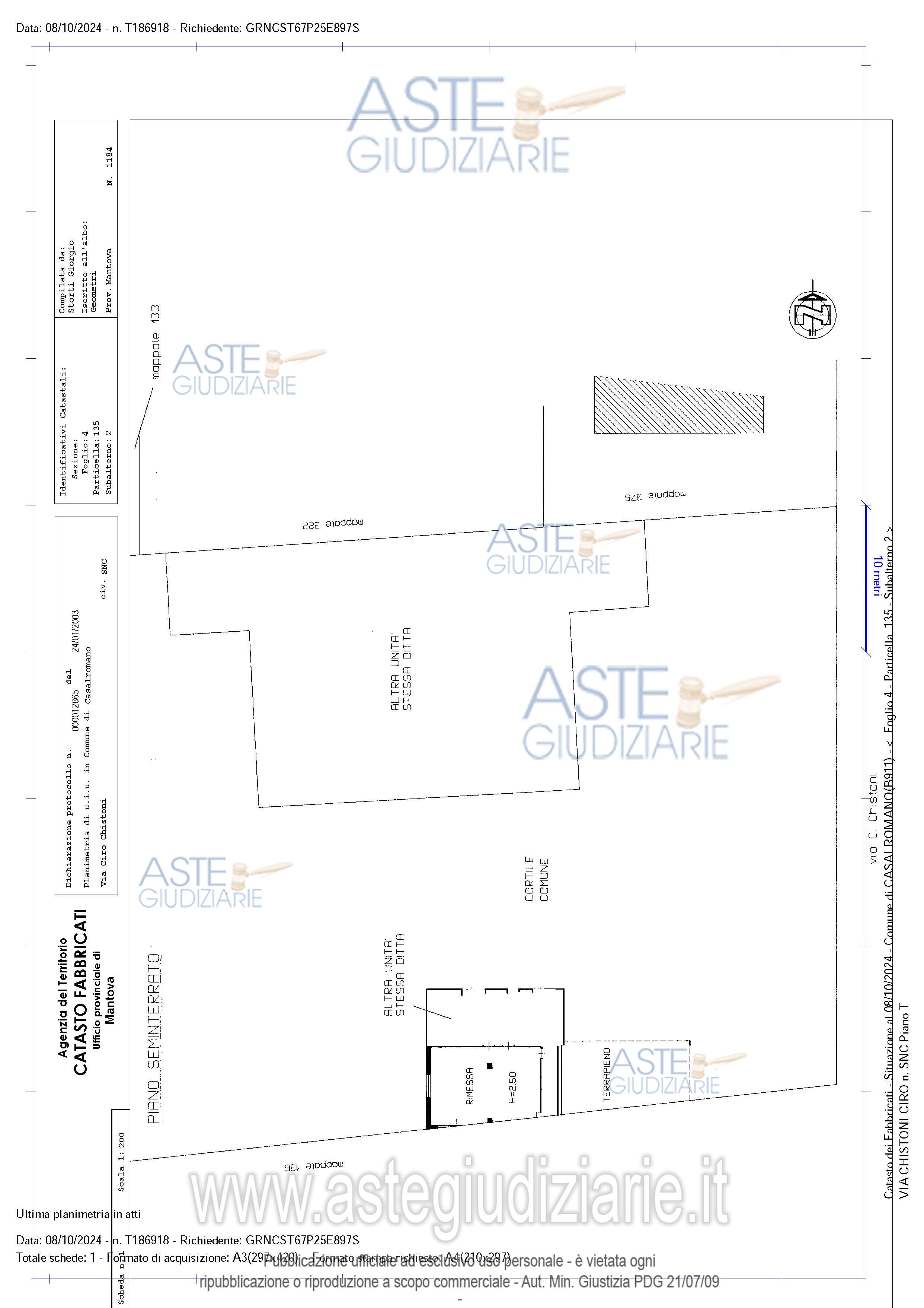 Planimetria del bene