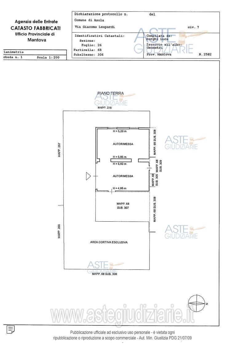 Planimetria del bene