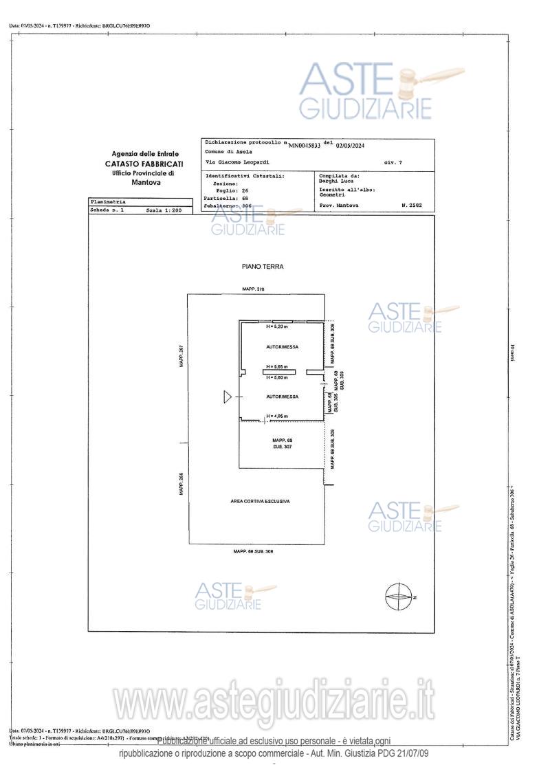 Planimetria del bene