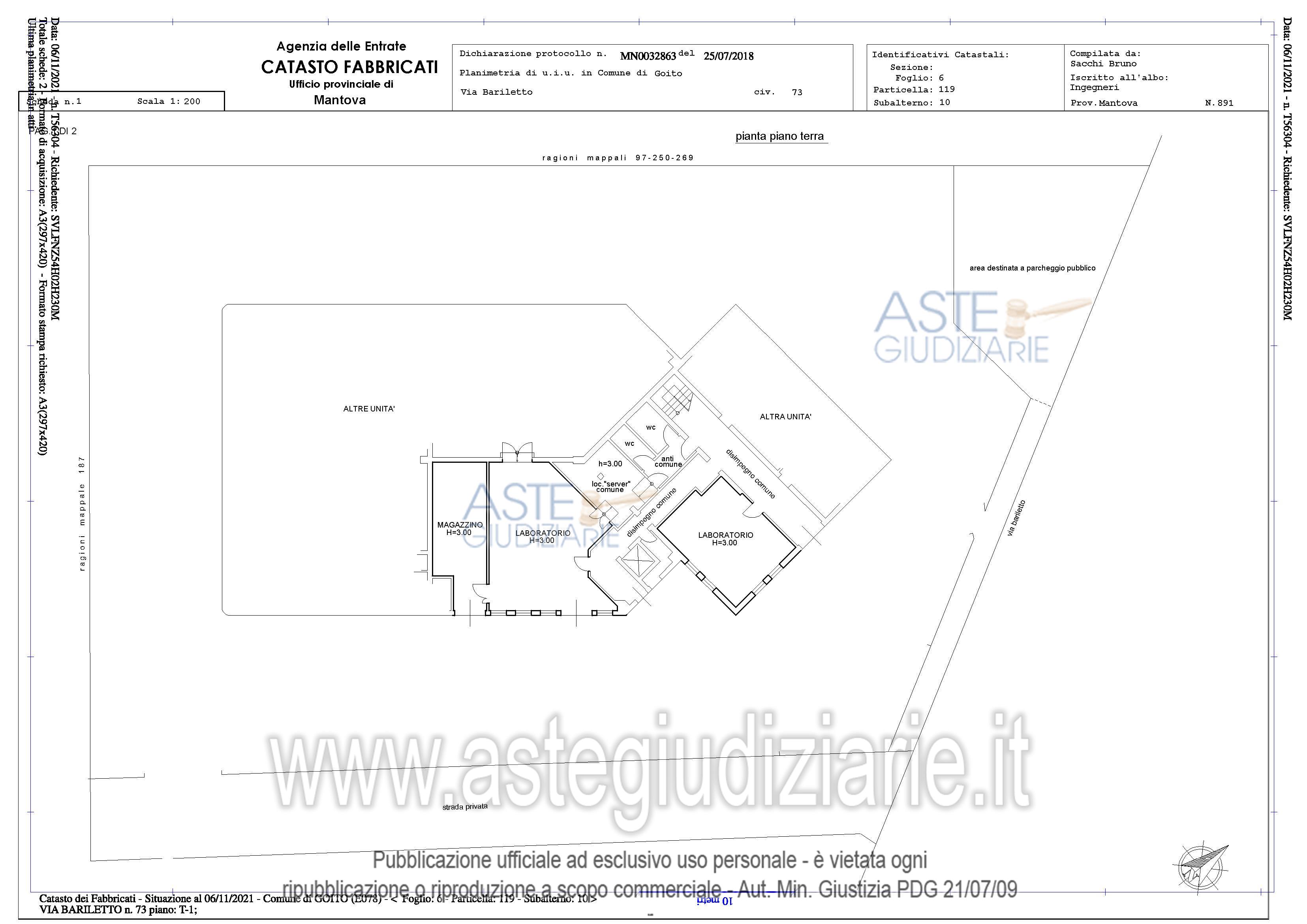 Planimetria del bene