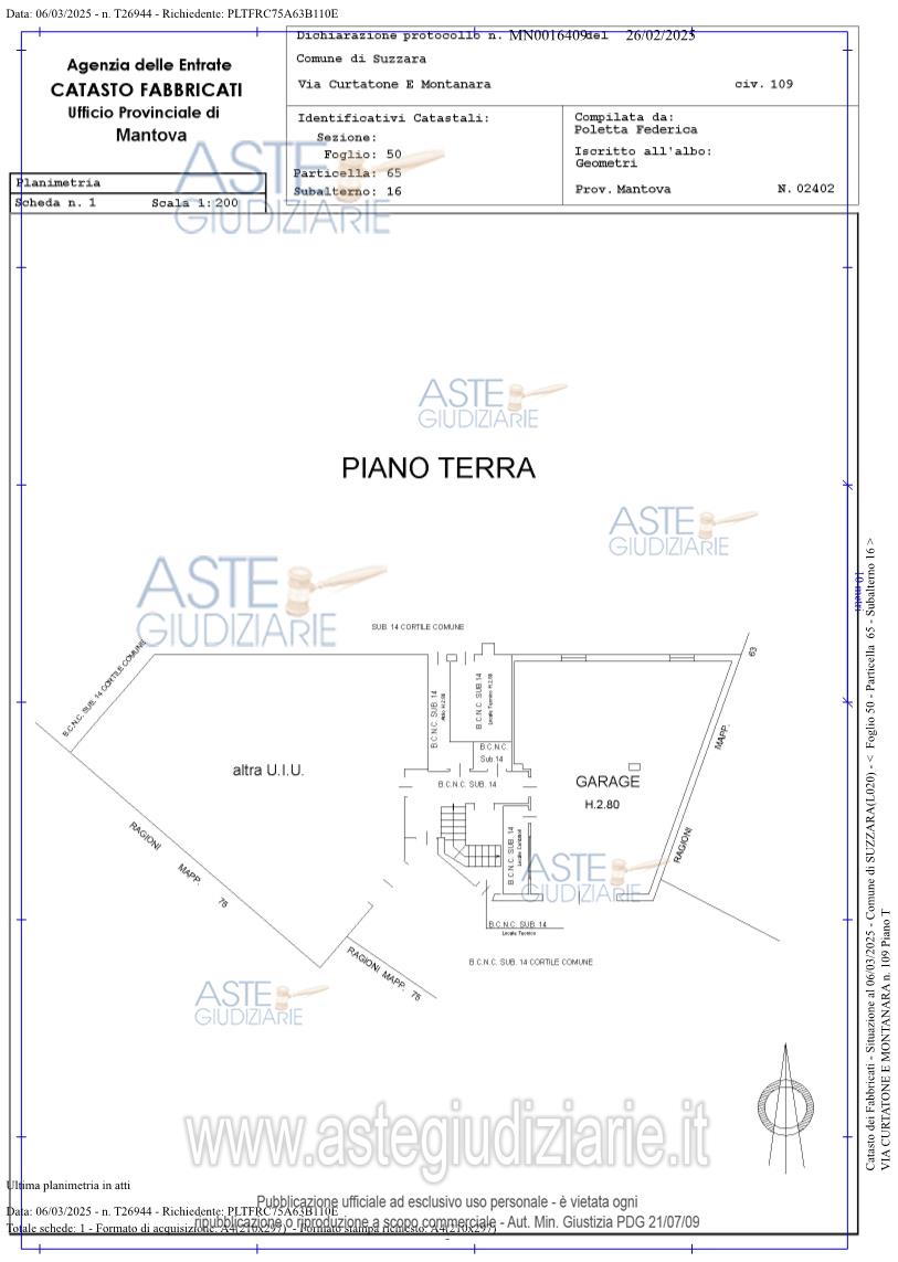 Planimetria del bene