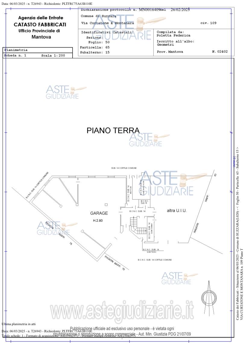 Planimetria del bene