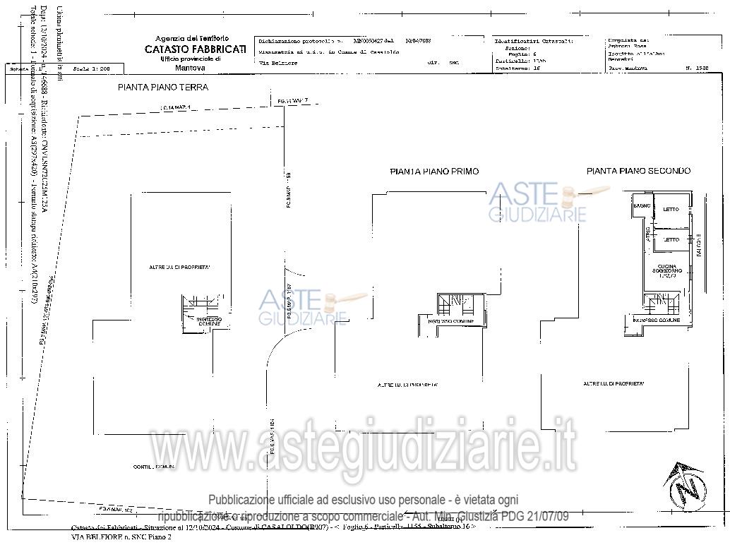 Planimetria del bene