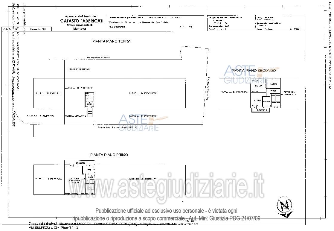 Planimetria del bene