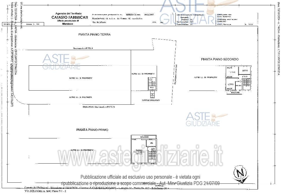 Planimetria del bene