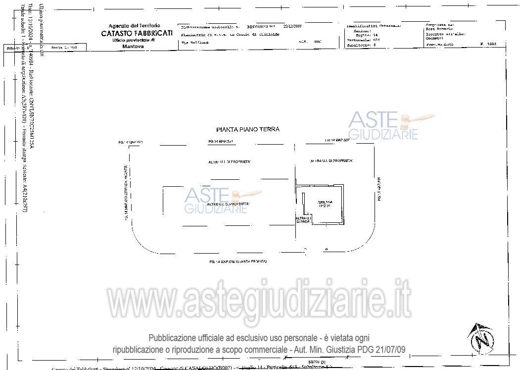 Planimetria del bene