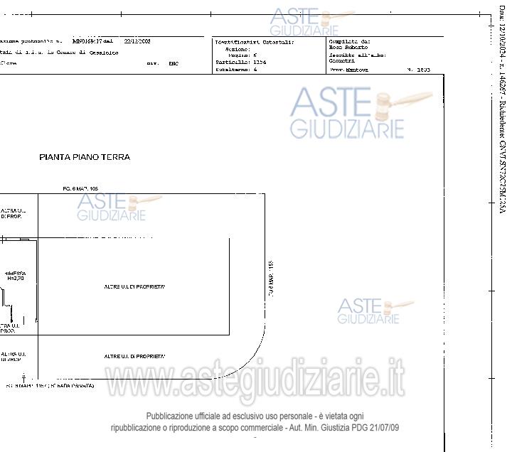 Planimetria del bene