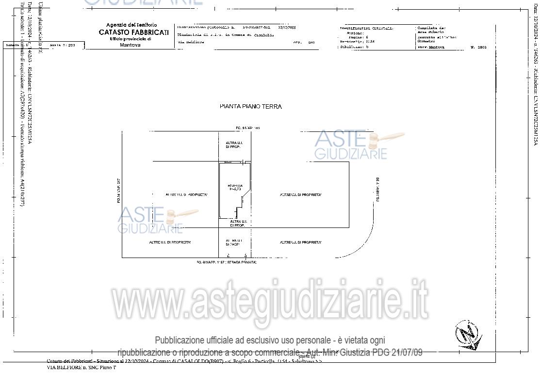 Planimetria del bene
