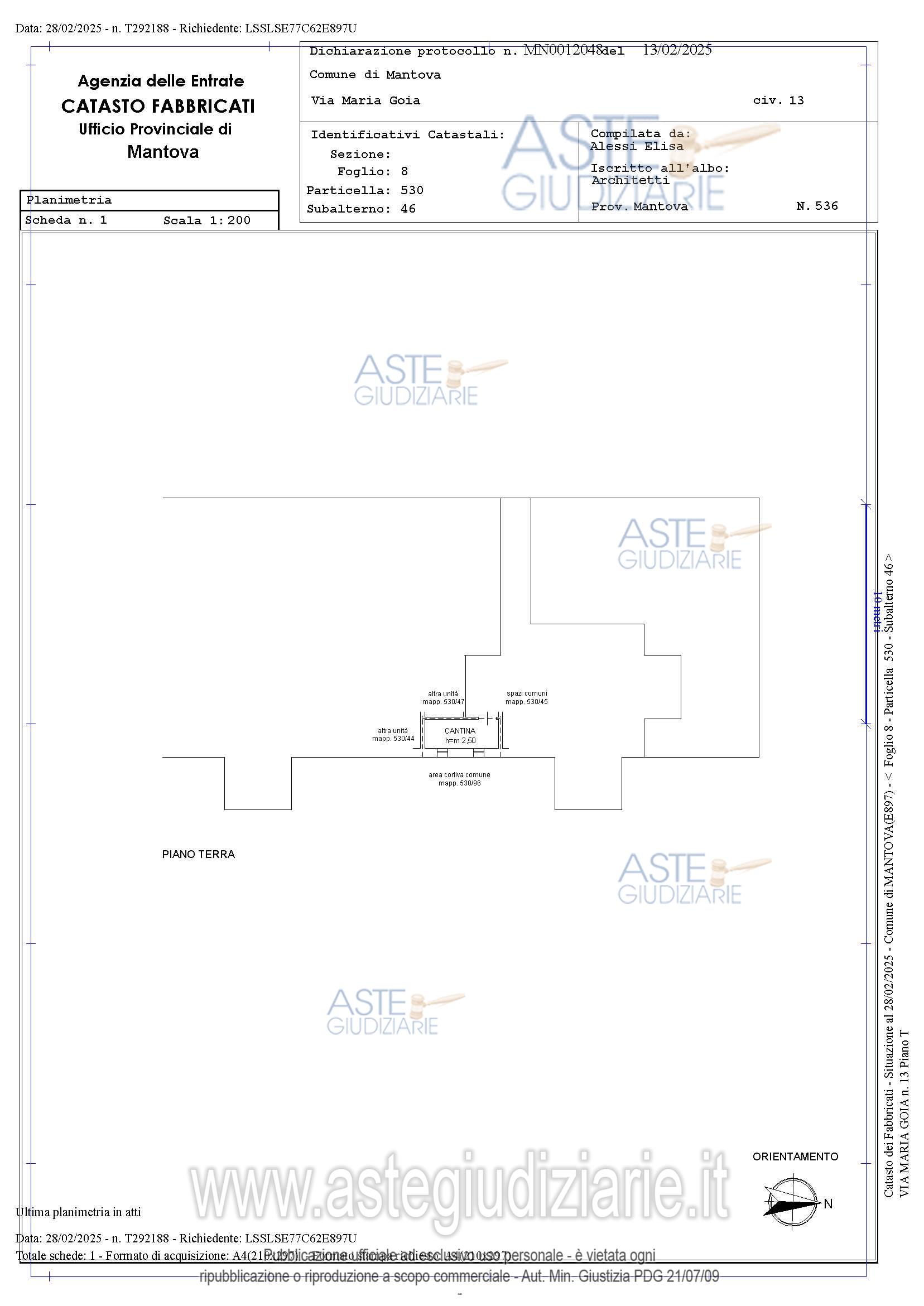 Planimetria del bene