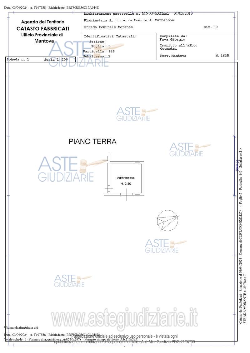 Planimetria del bene
