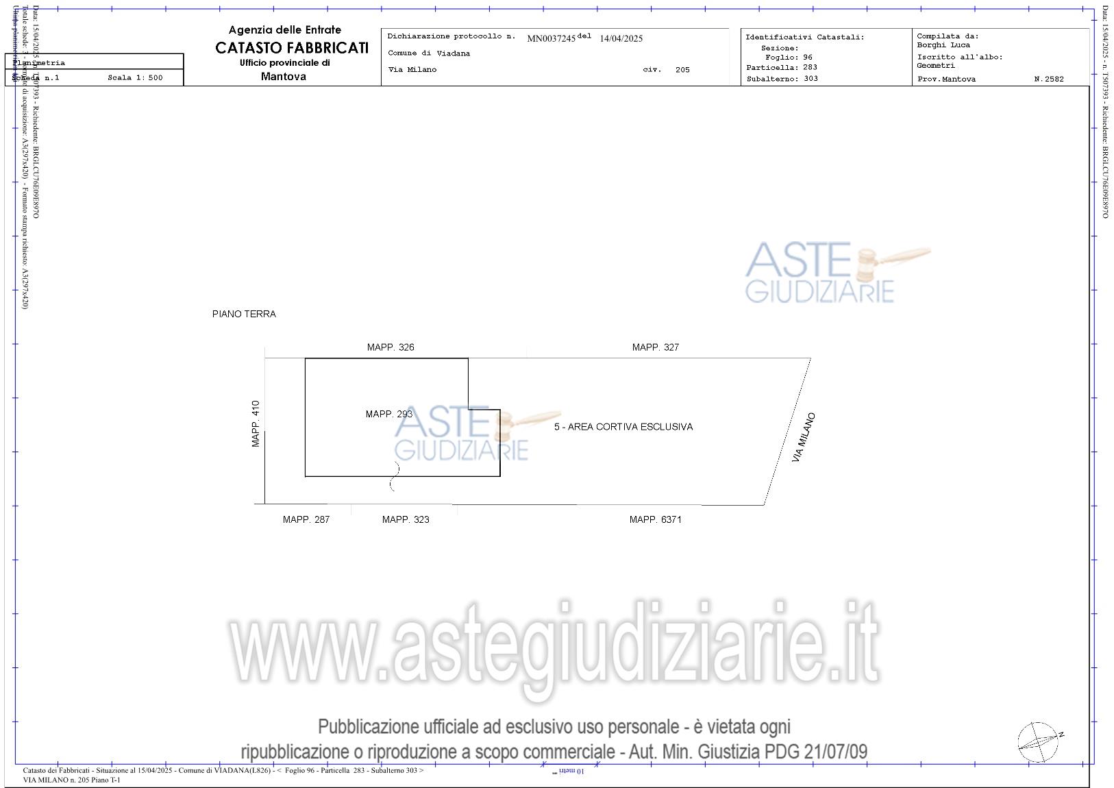 Planimetria del bene