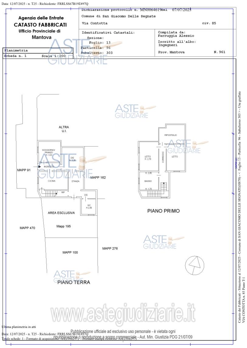 Planimetria del bene