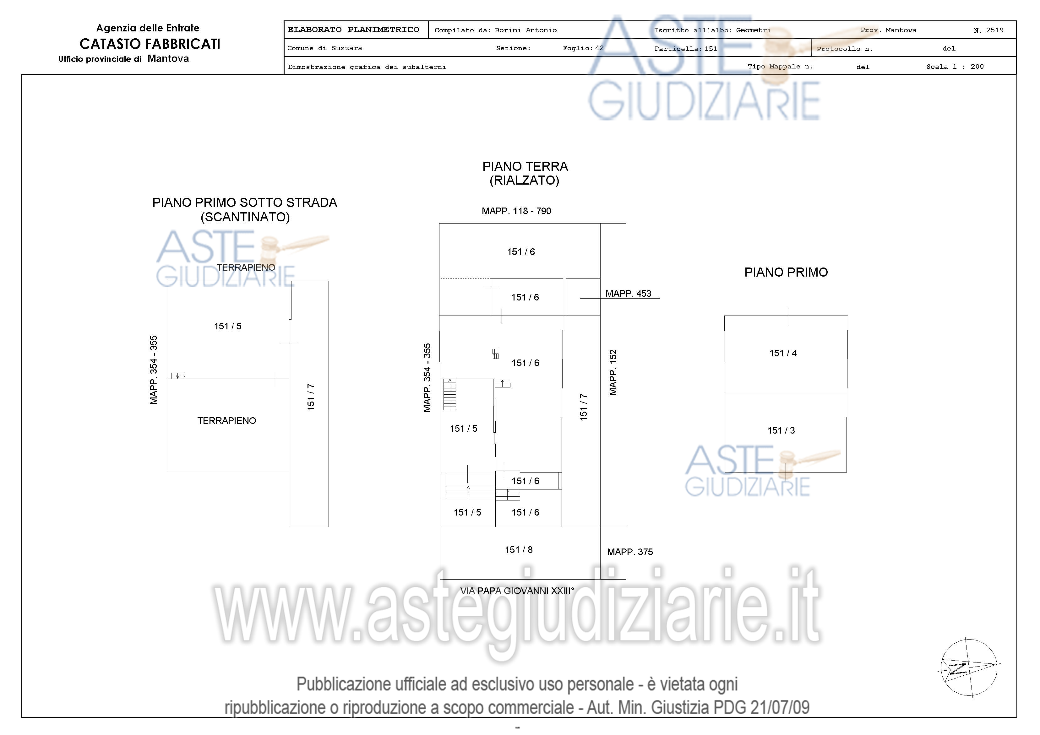 Planimetria del bene