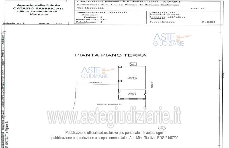 Planimetria del bene