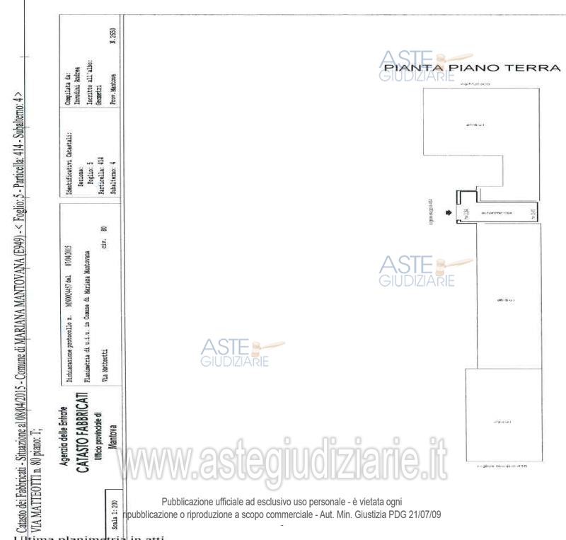 Planimetria del bene