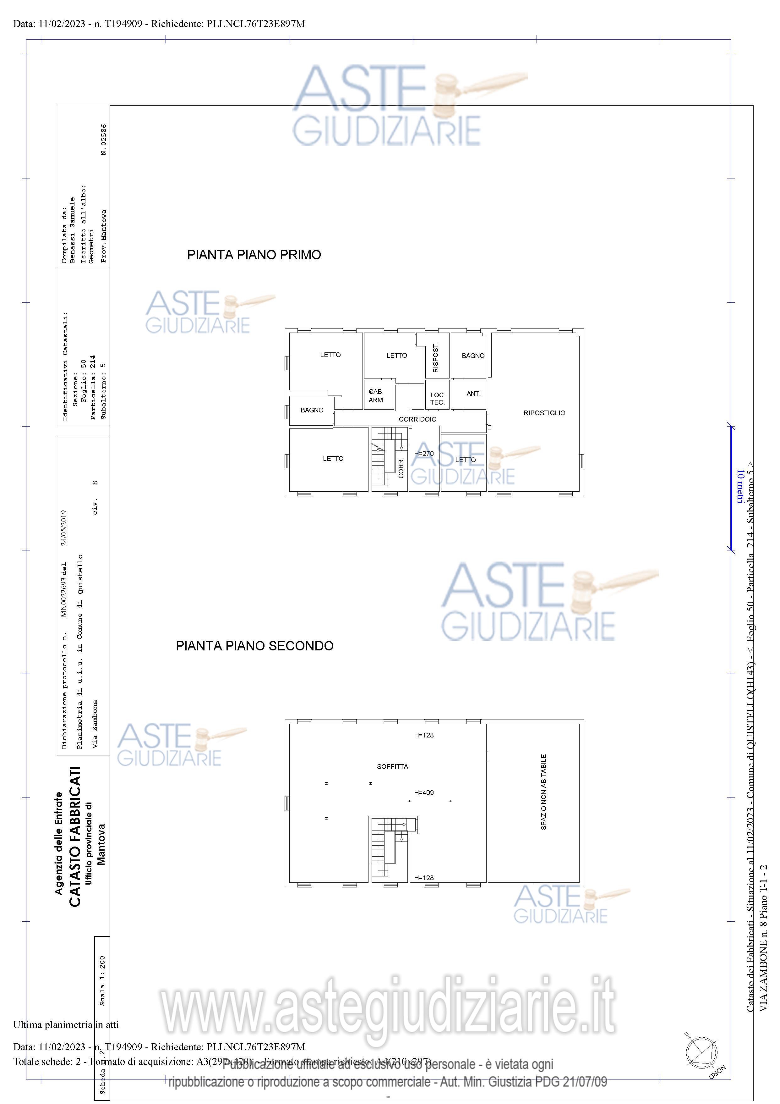 Planimetria del bene