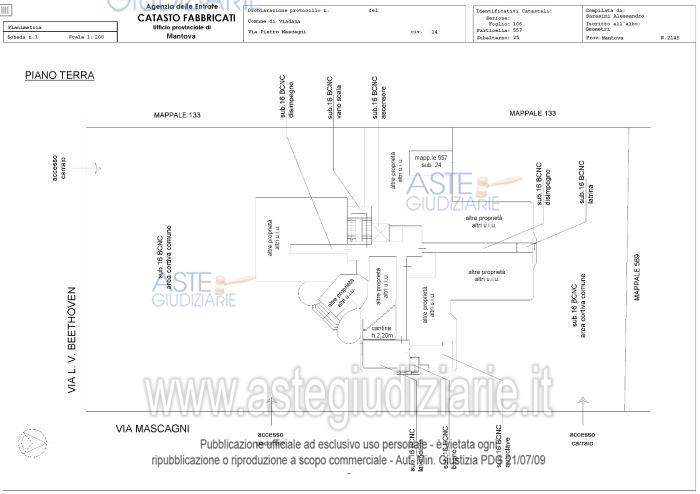 Planimetria del bene