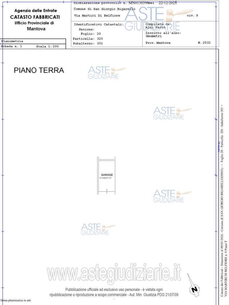 Planimetria del bene