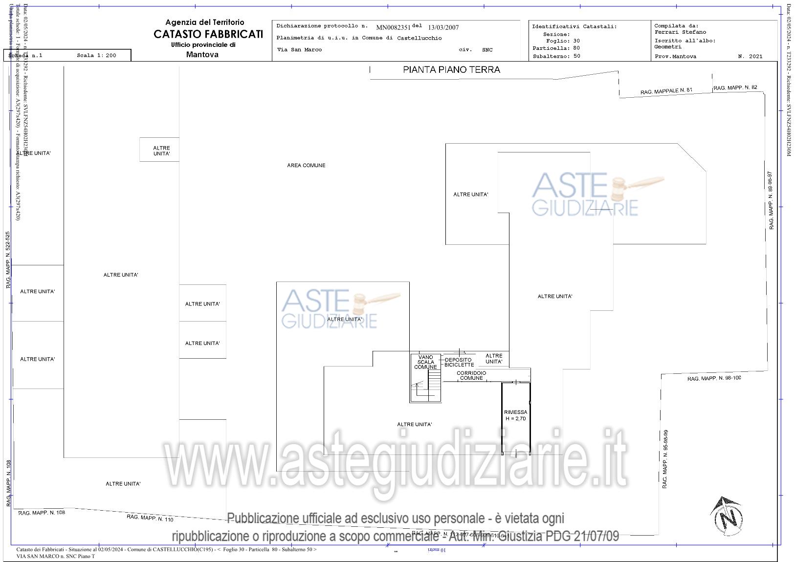 Planimetria del bene