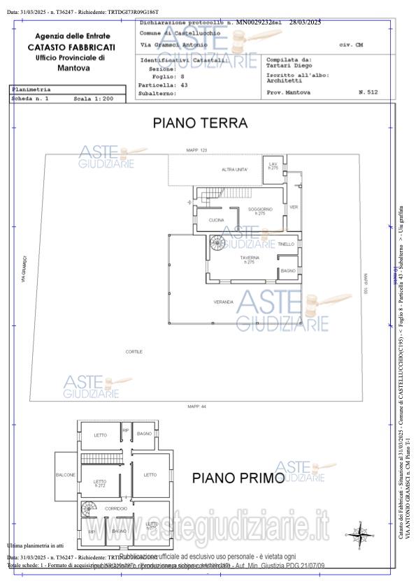 Planimetria del bene