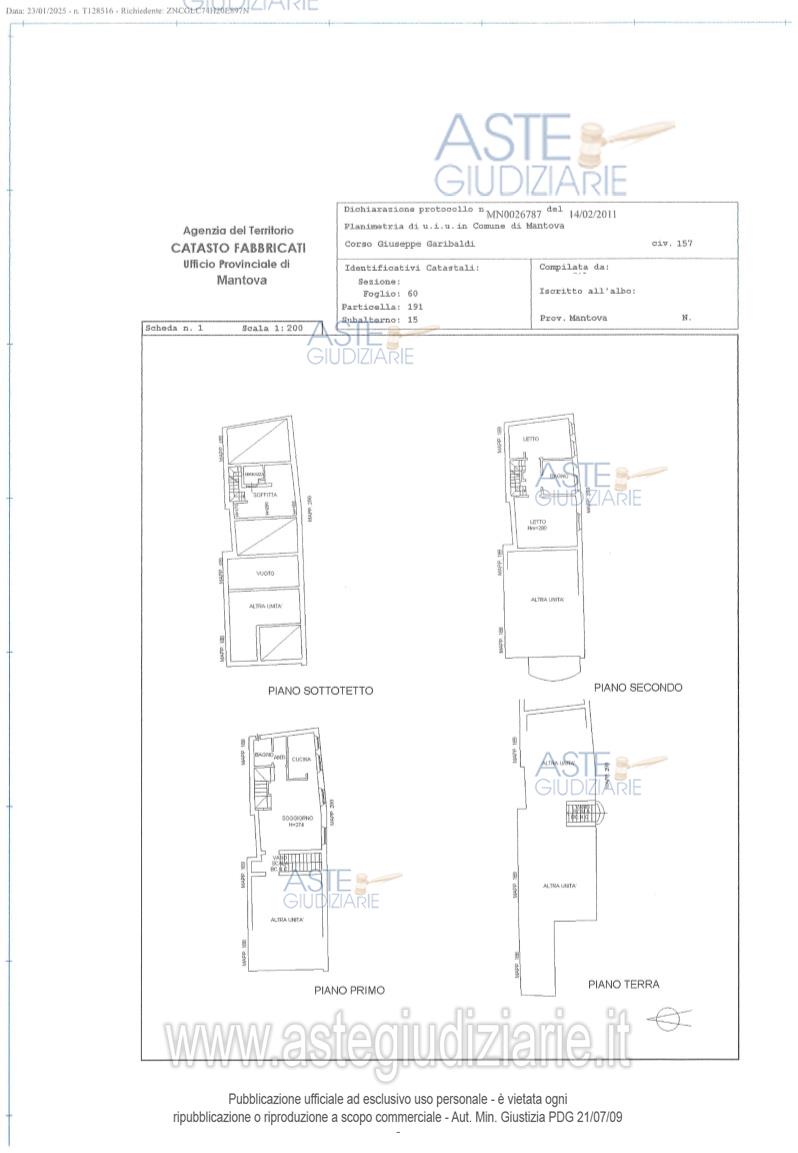 Planimetria del bene