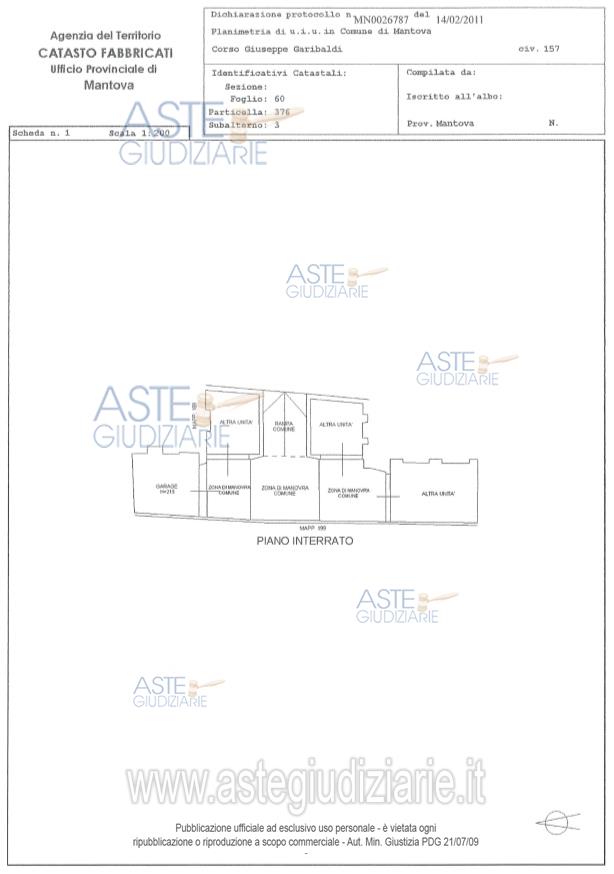 Planimetria del bene