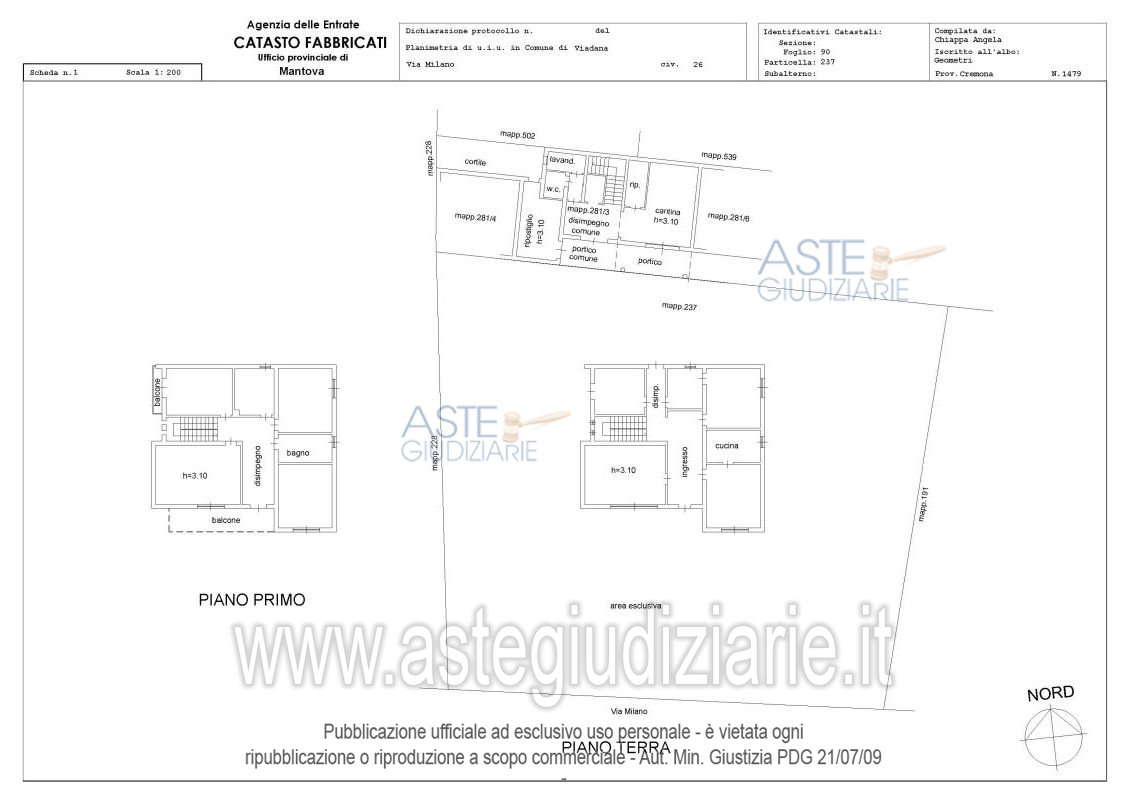 Planimetria del bene