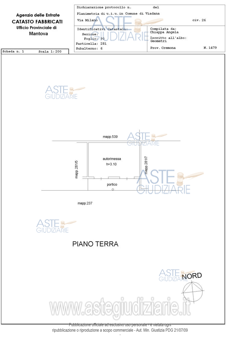 Planimetria del bene