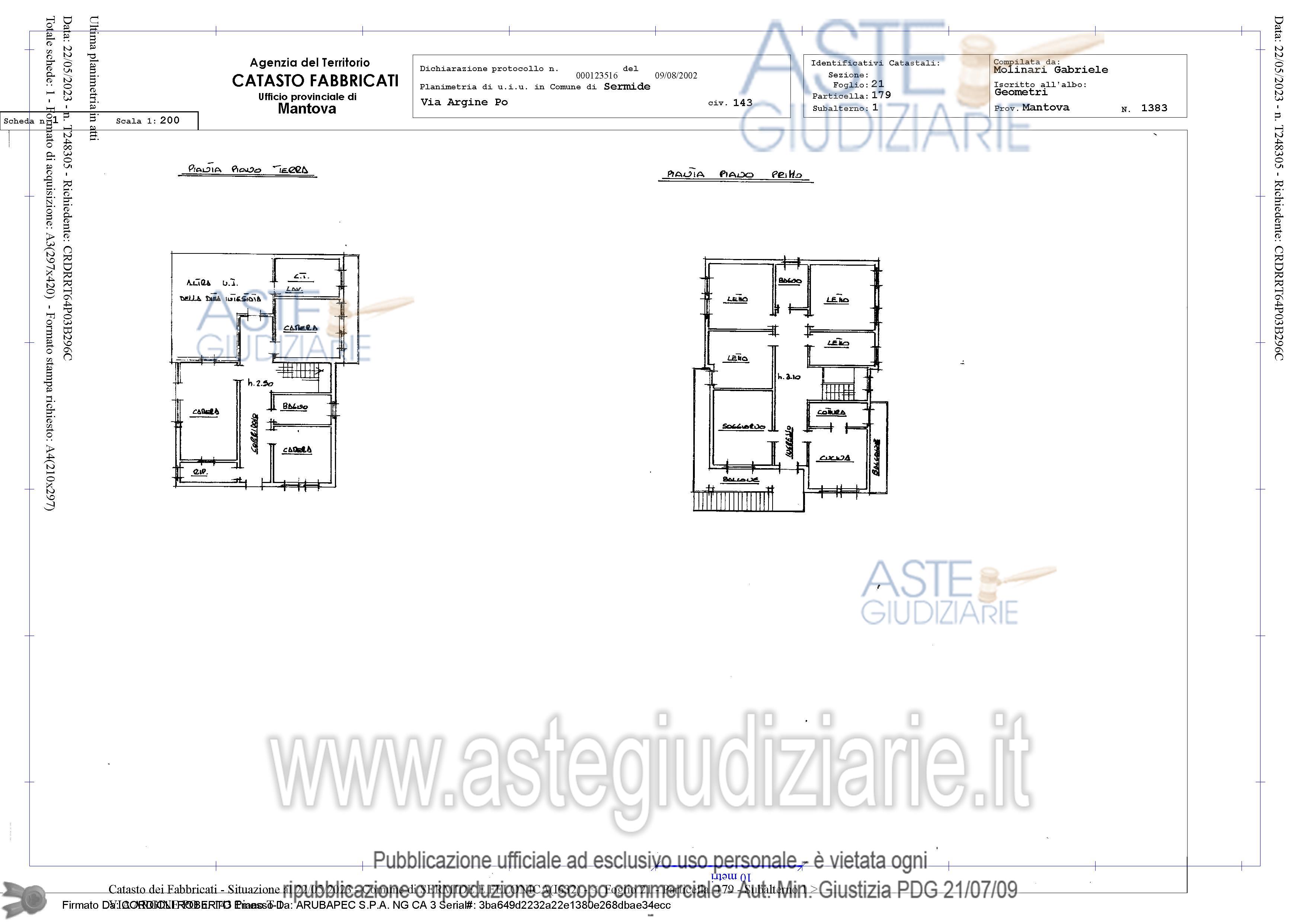 Planimetria del bene
