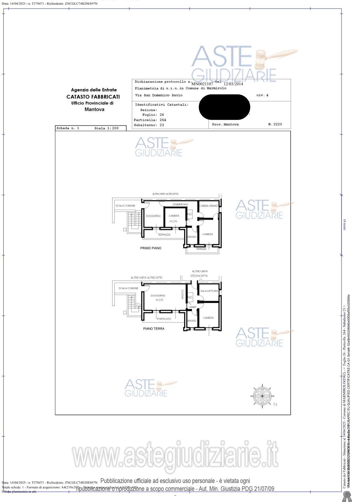 Planimetria del bene