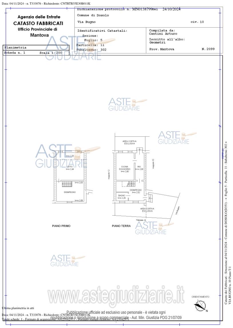 Planimetria del bene
