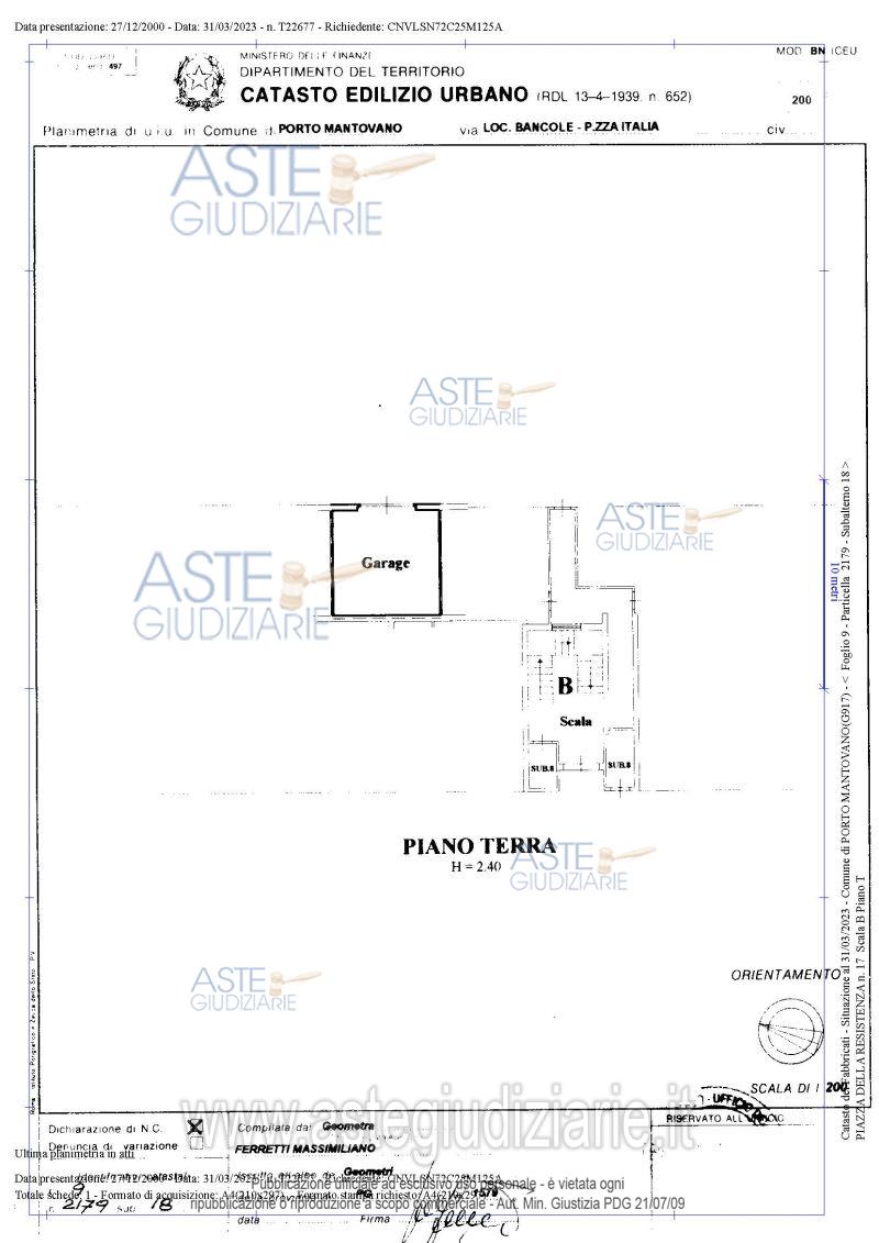 Planimetria del bene