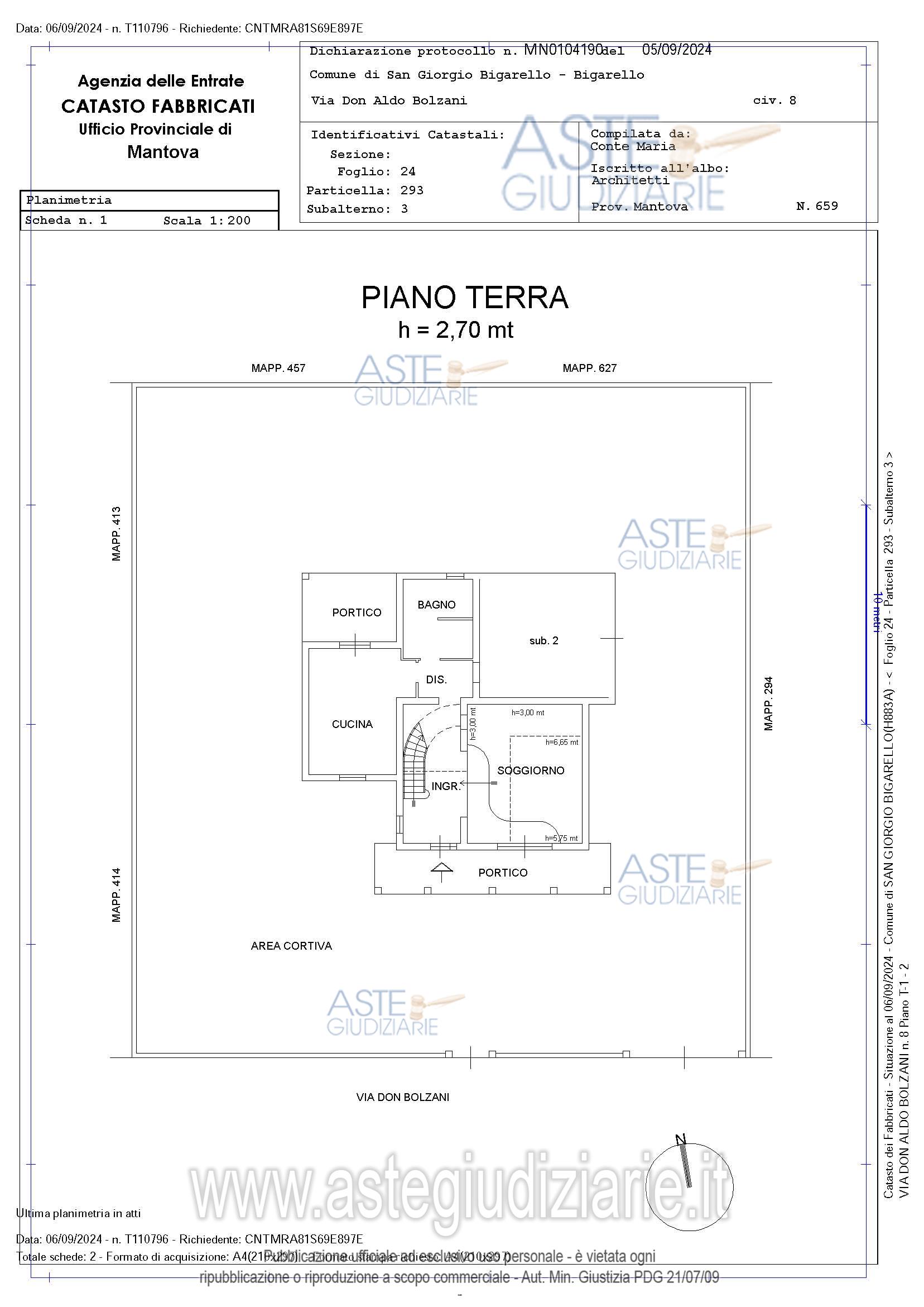 Planimetria del bene