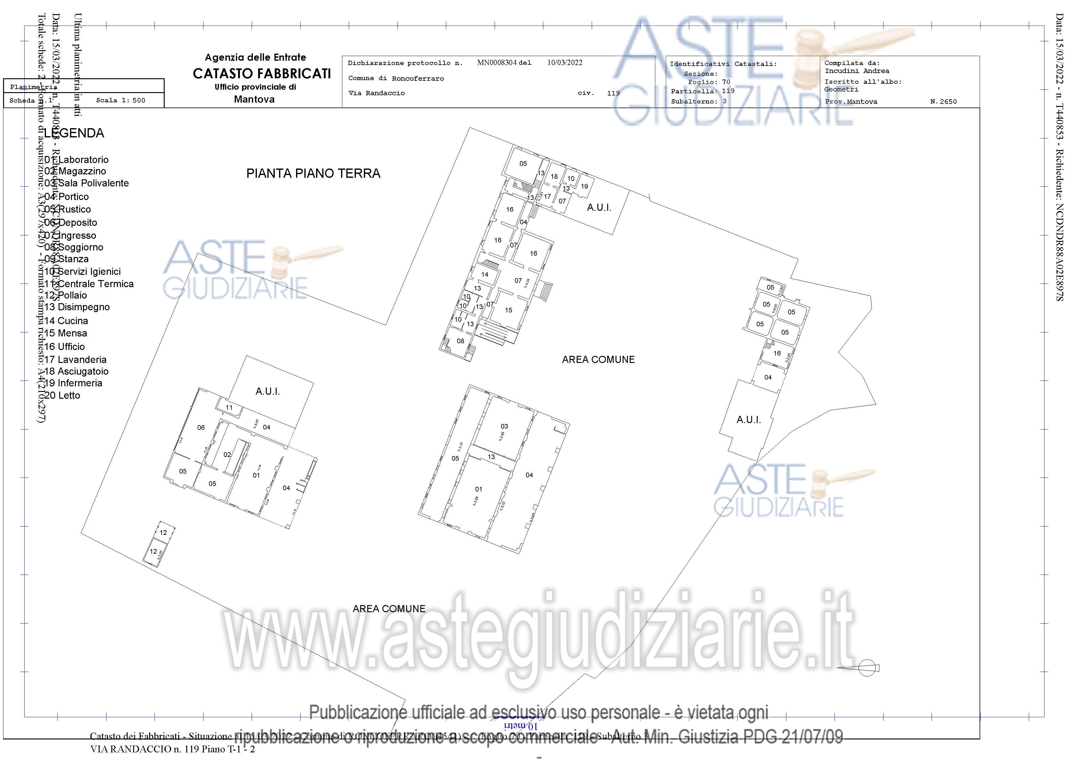 Planimetria del bene