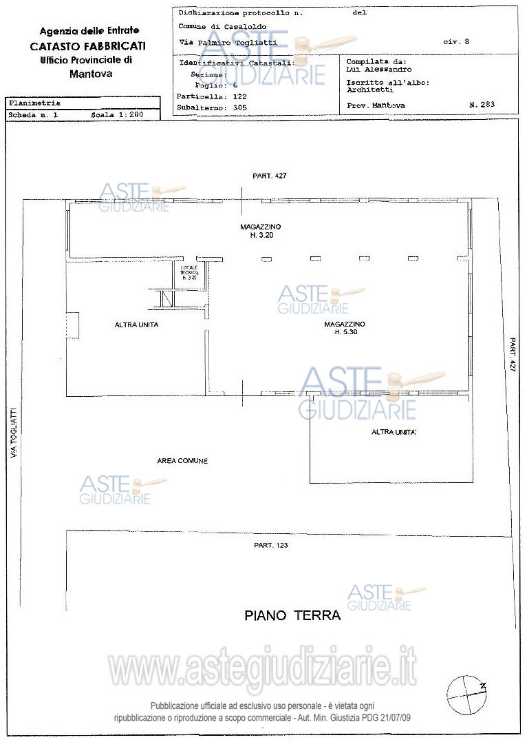 Planimetria del bene