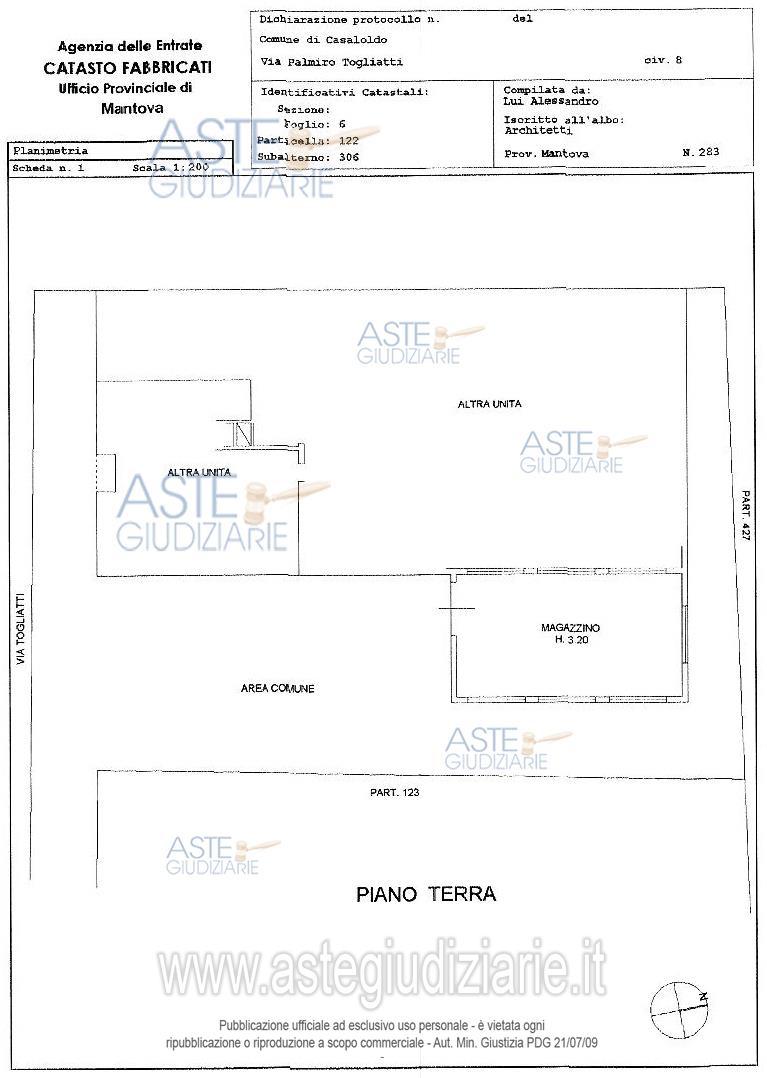 Planimetria del bene