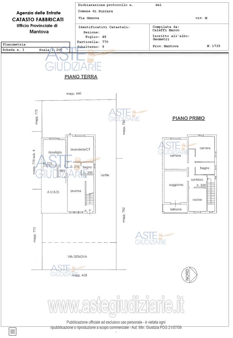 Planimetria del bene