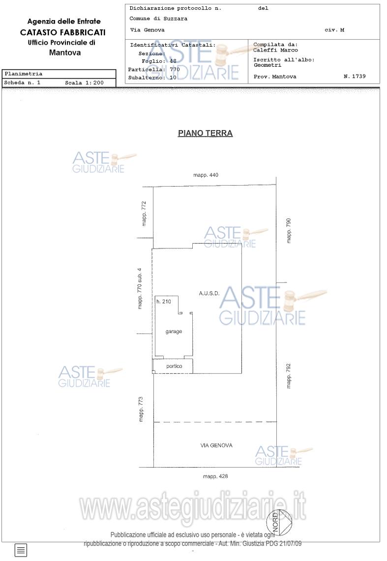 Planimetria del bene