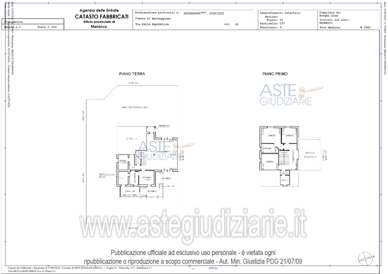 Planimetria del bene