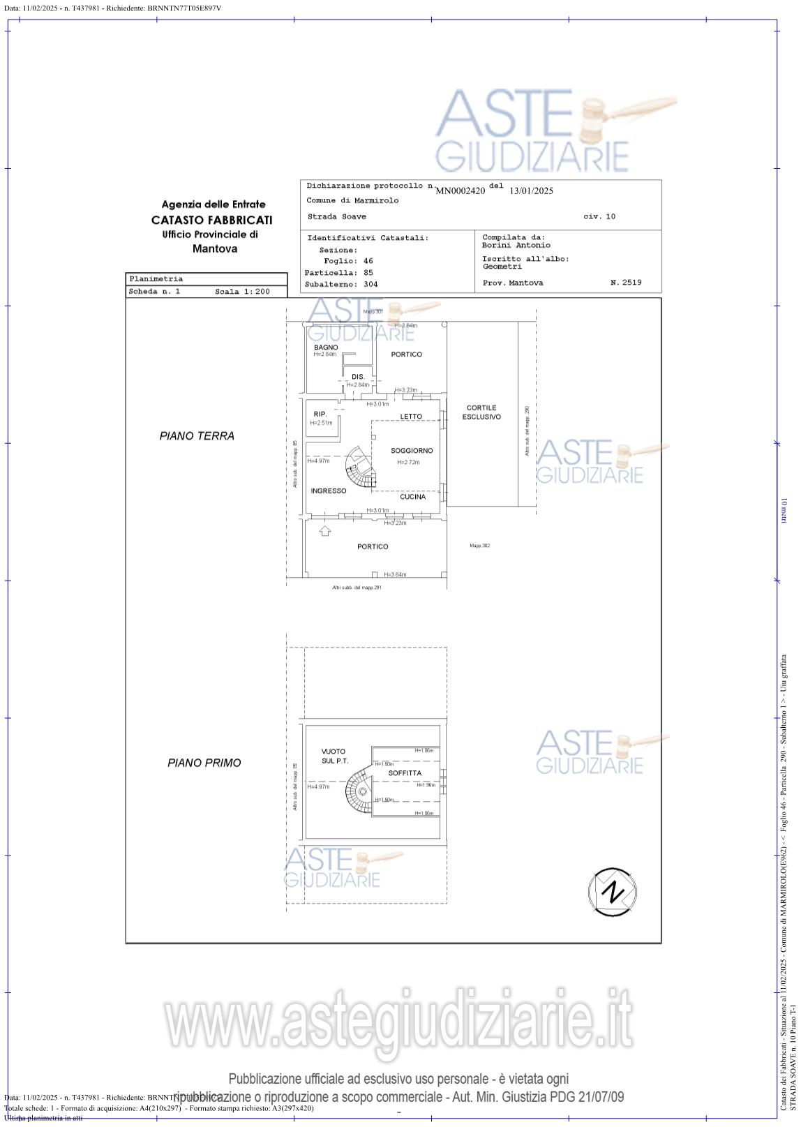 Planimetria del bene