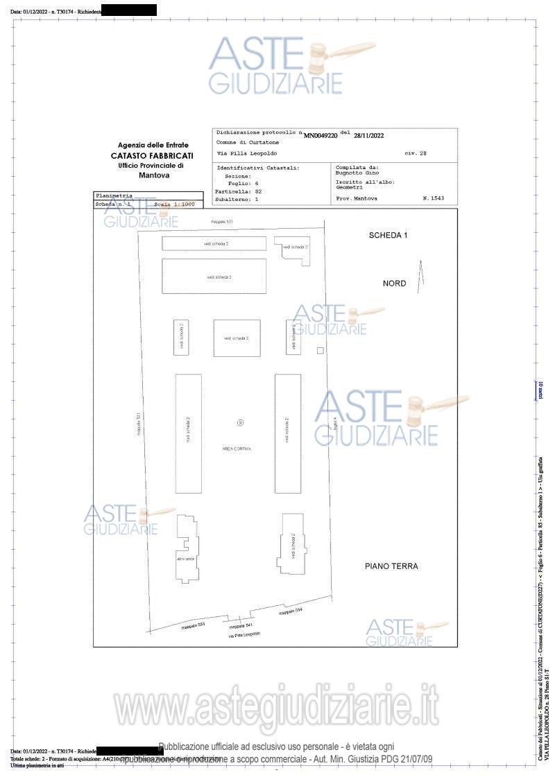 Planimetria del bene