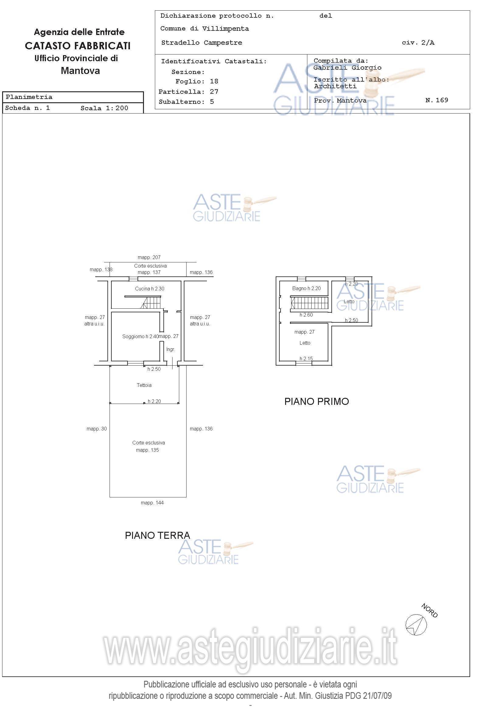 Planimetria del bene