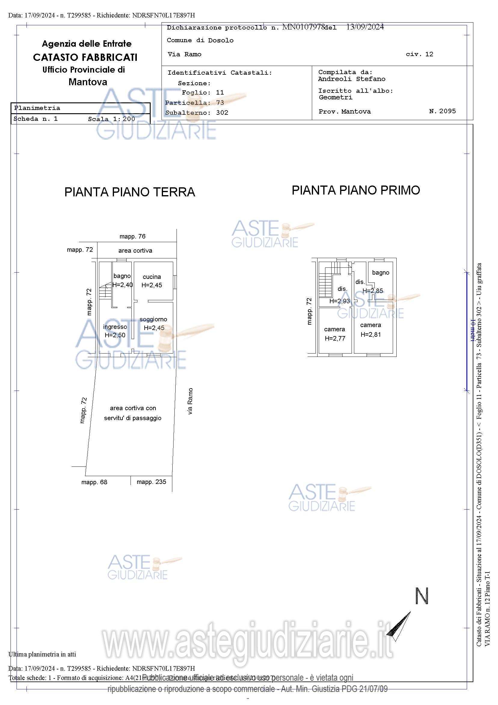 Planimetria del bene