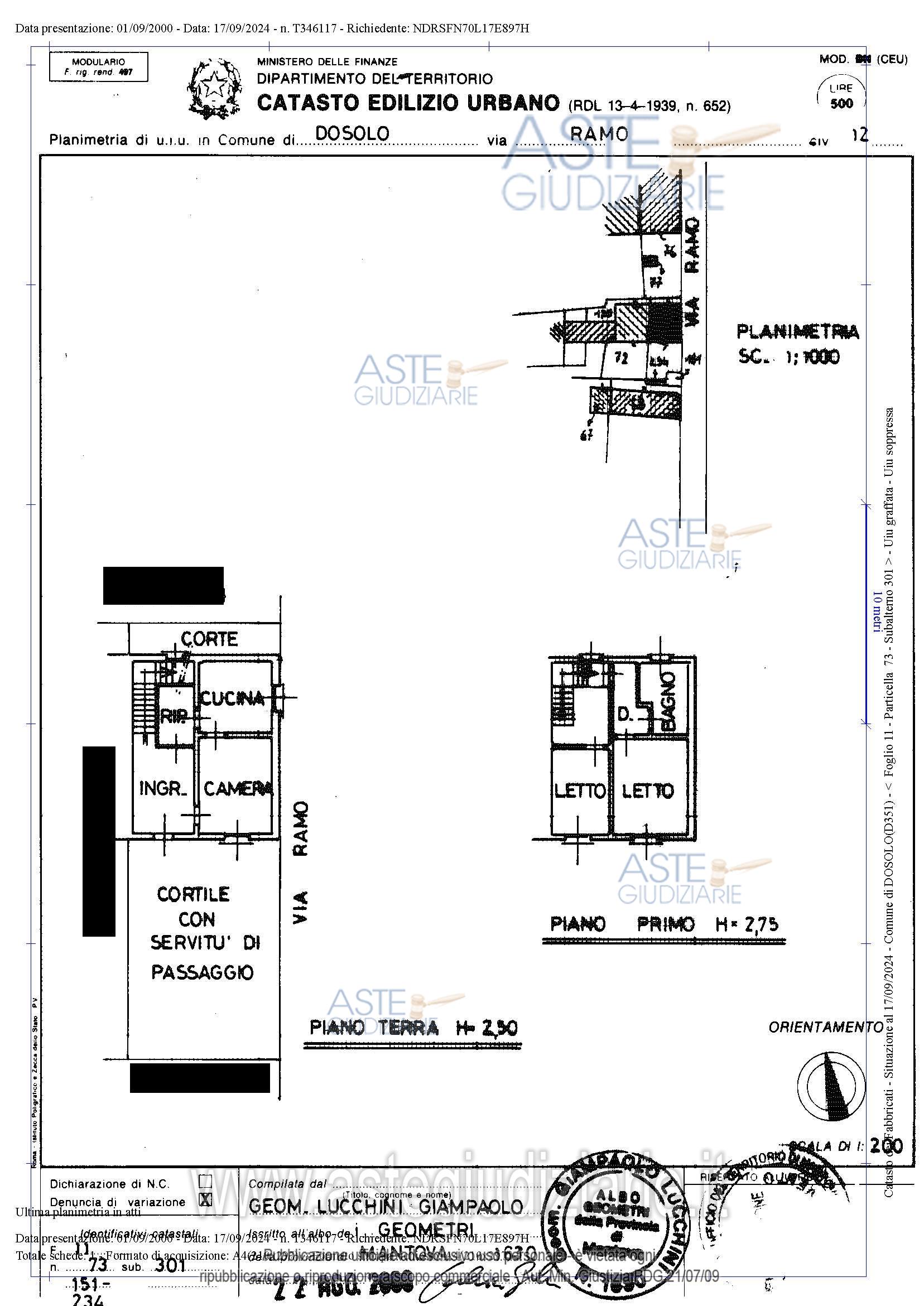 Planimetria del bene