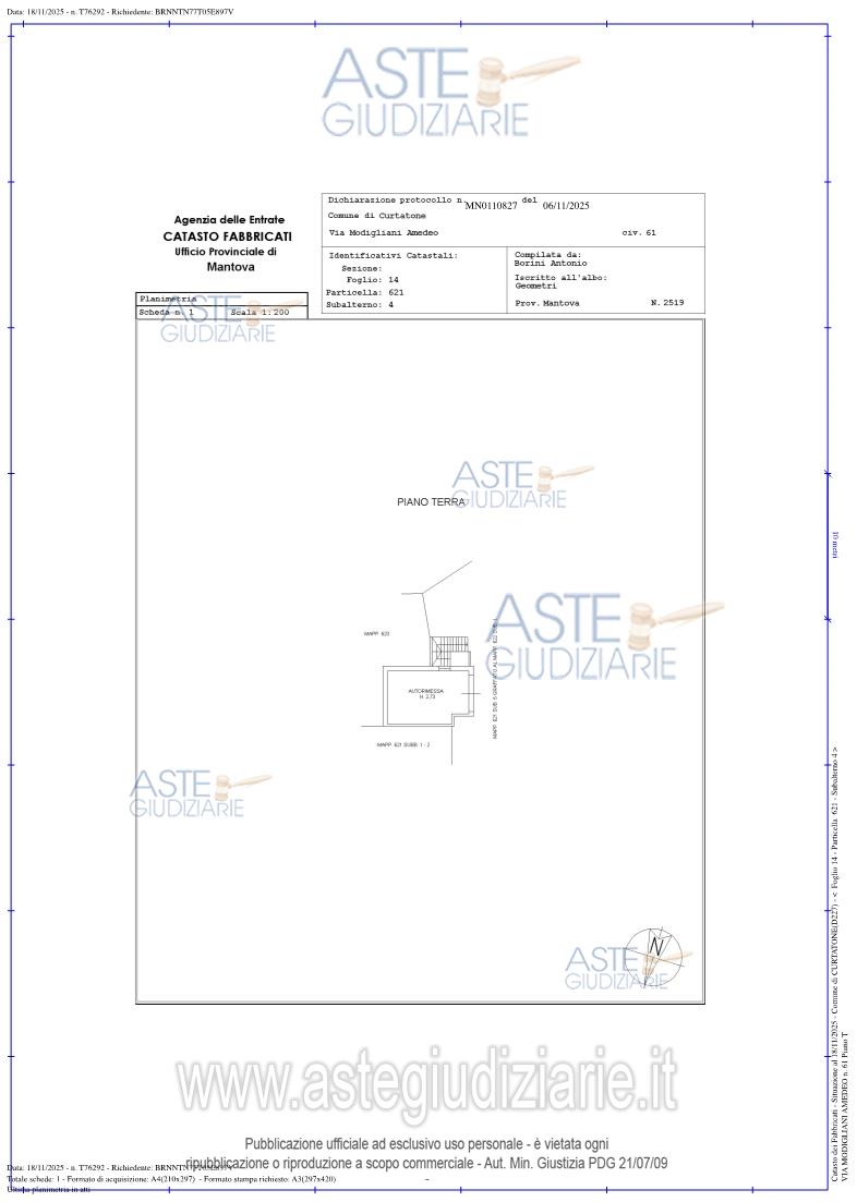 Planimetria del bene