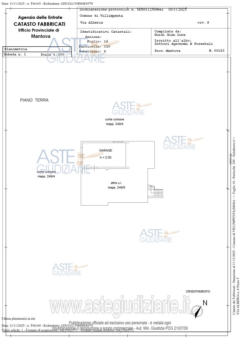 Planimetria del bene