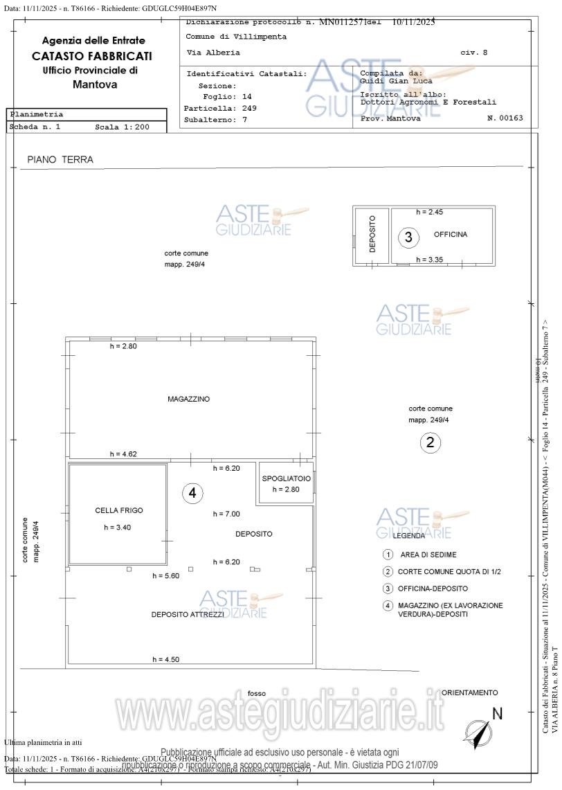 Planimetria del bene