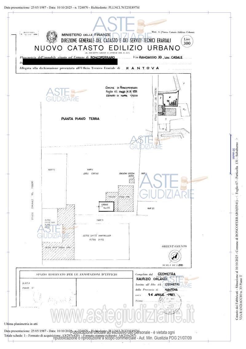 Planimetria del bene